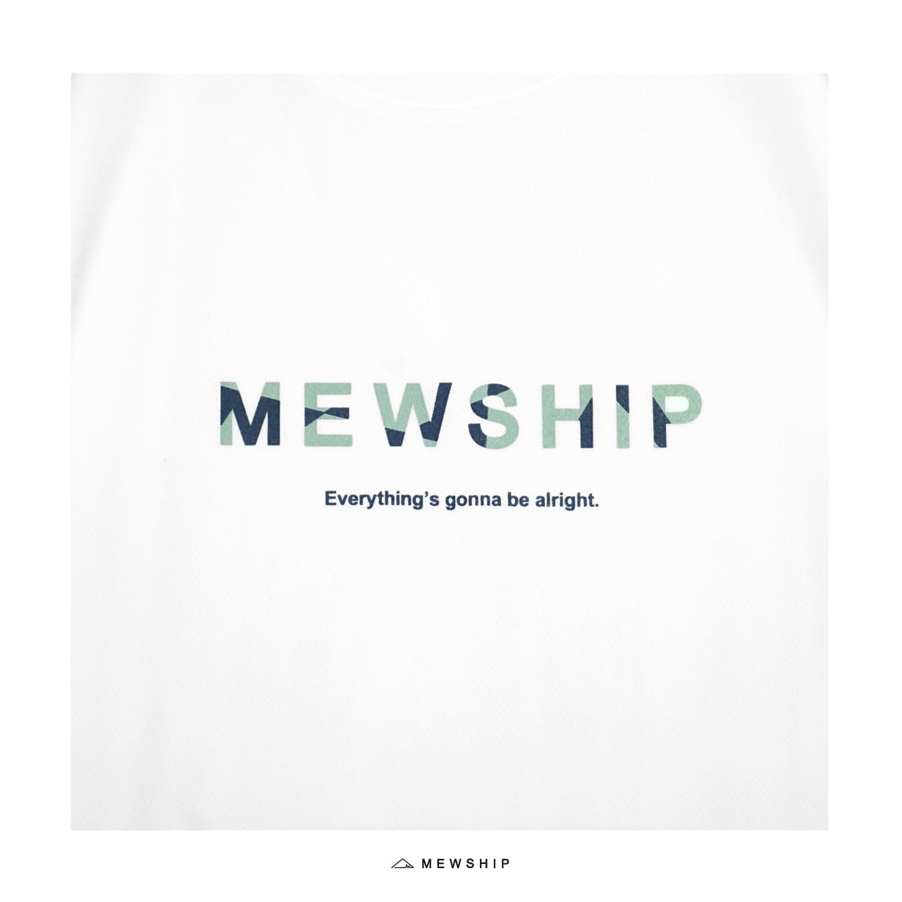 MEWSHIP SLASH LOGO S/S PL 【White×P.Green×Navy】