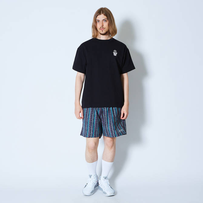 AKTR TRIBE STRIPE SHORT WIDE PANTS BLACK - バスケットボール・プロ