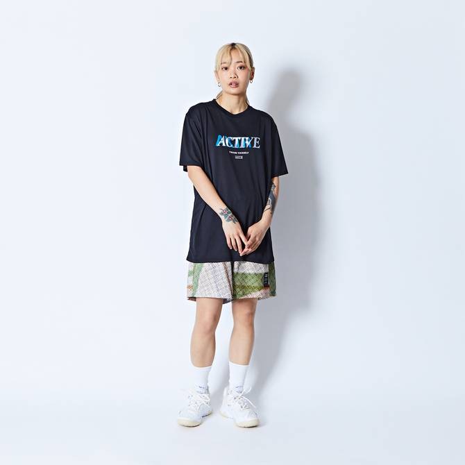 AKTR HALFTONE ACTIVE SPORTS TEE BK【224-005005】